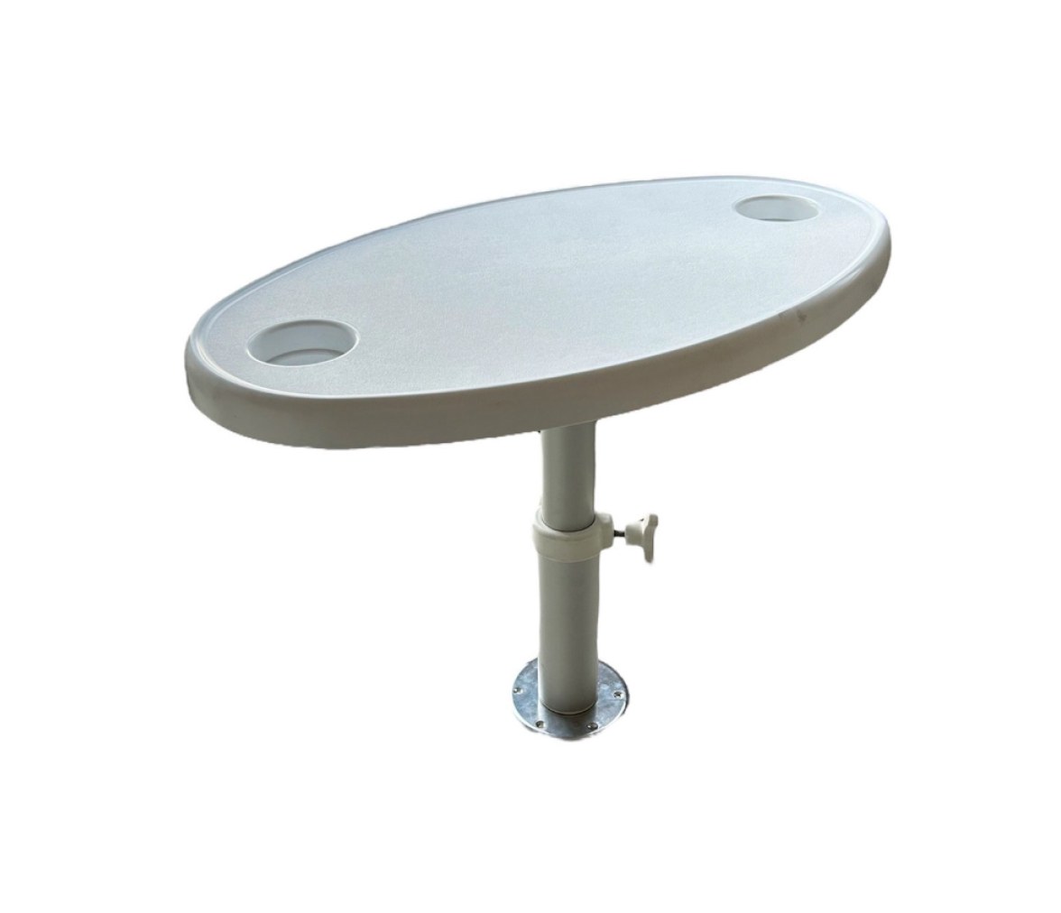 Mesa Ovalada con Base Telescópica Desmontable