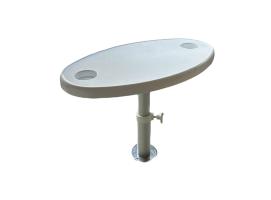 Mesa Ovalada con Base Telescópica Desmontable