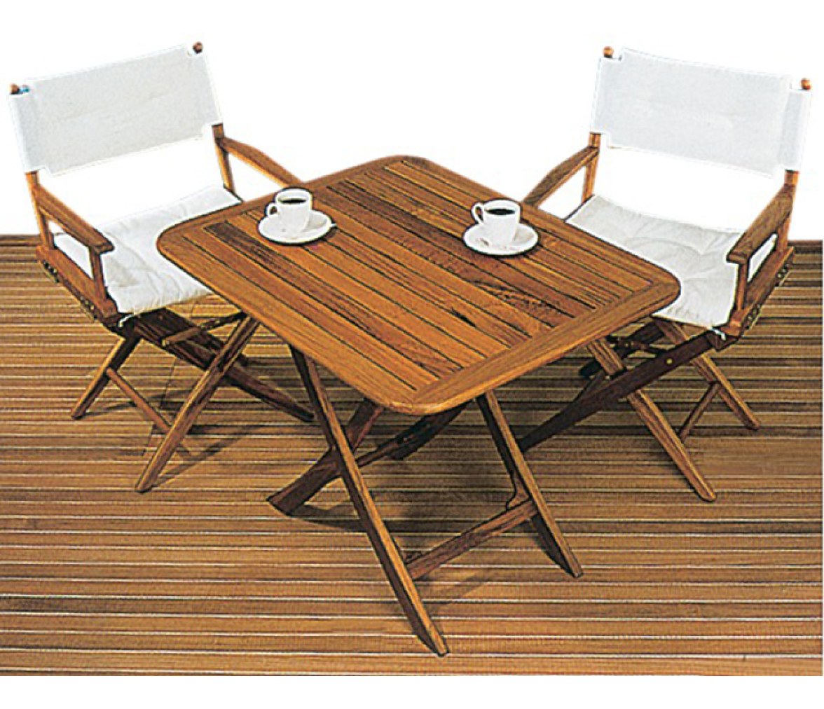 Mesa plegable ajustable en teca