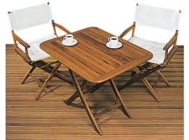 Mesa plegable ajustable en teca