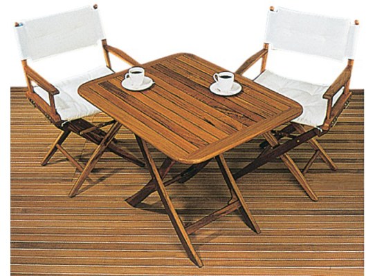 Mesa plegable ajustable en teca