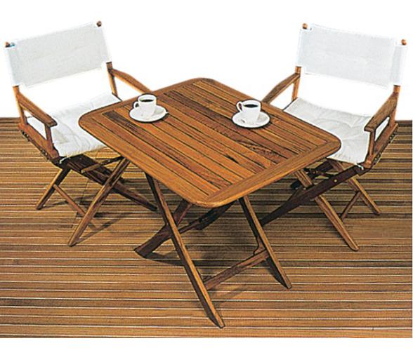 Mesa plegable ajustable en teca