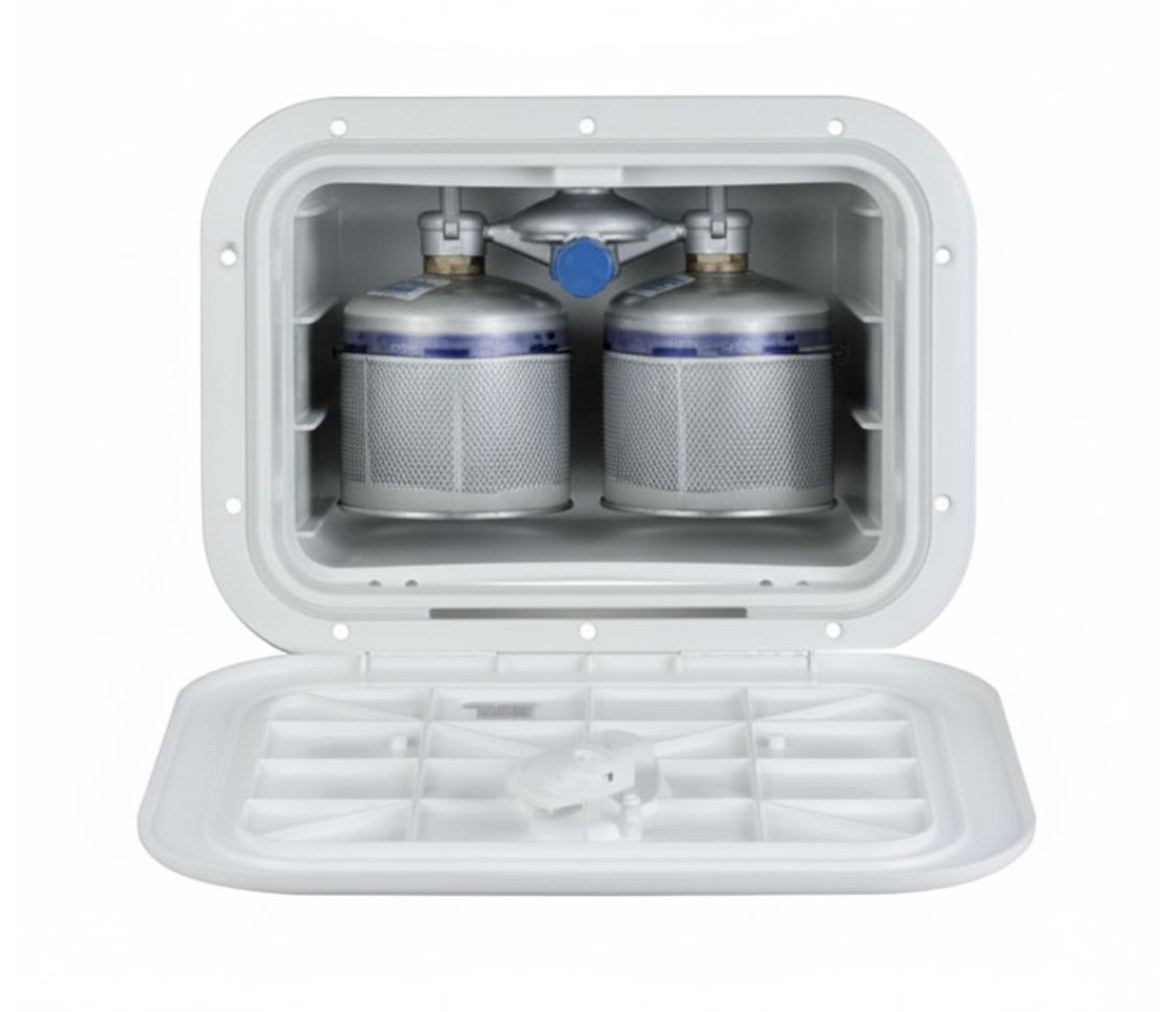 Mini Caja para 2 Bombonas CV500 Apertura Frontal