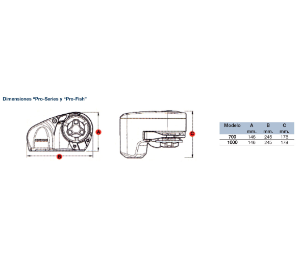 Molinete Lewmar Pro-Fish 1000 KIT 8mm