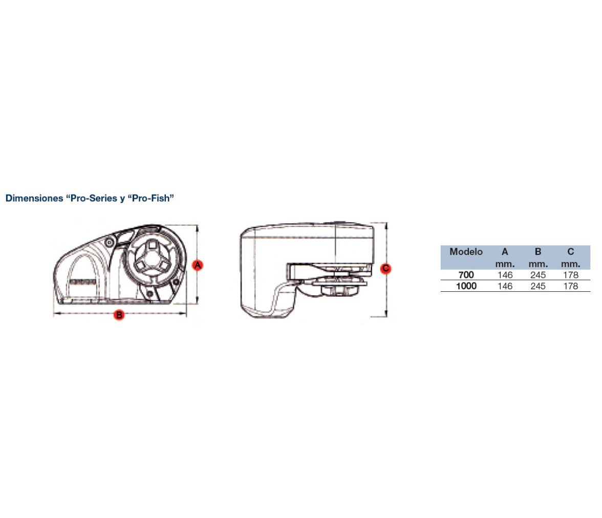 Molinete Lewmar Pro-Fish 700 6mm KIT