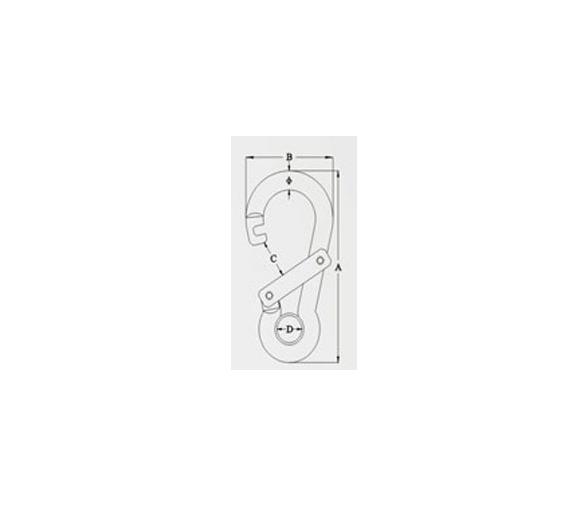 Mosqueton Bombero Inox 316 con Apertura Lateral y Ojillo Vinox