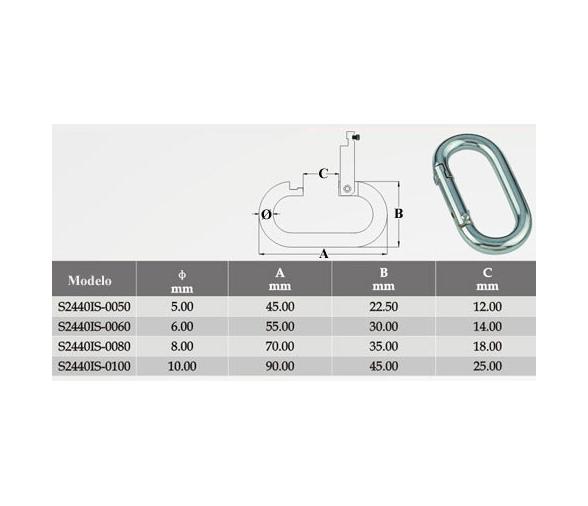 Mosqueton con Cierre Interno Inox 316 Vinox