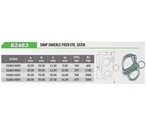 Mosqueton Driza Fijo Inox