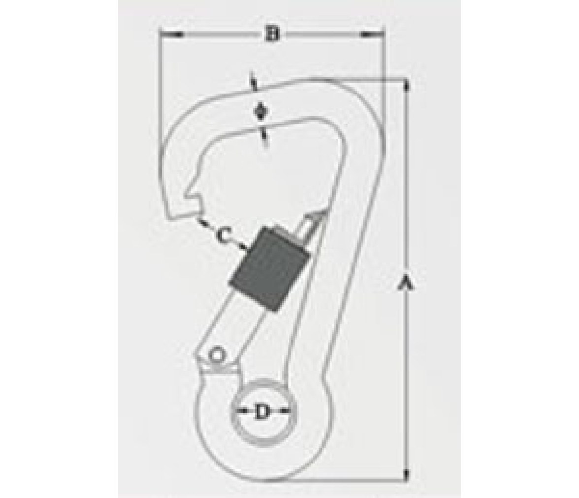 Mosqueton Inox 316 Harness con Cierre y Ojillo Vinox