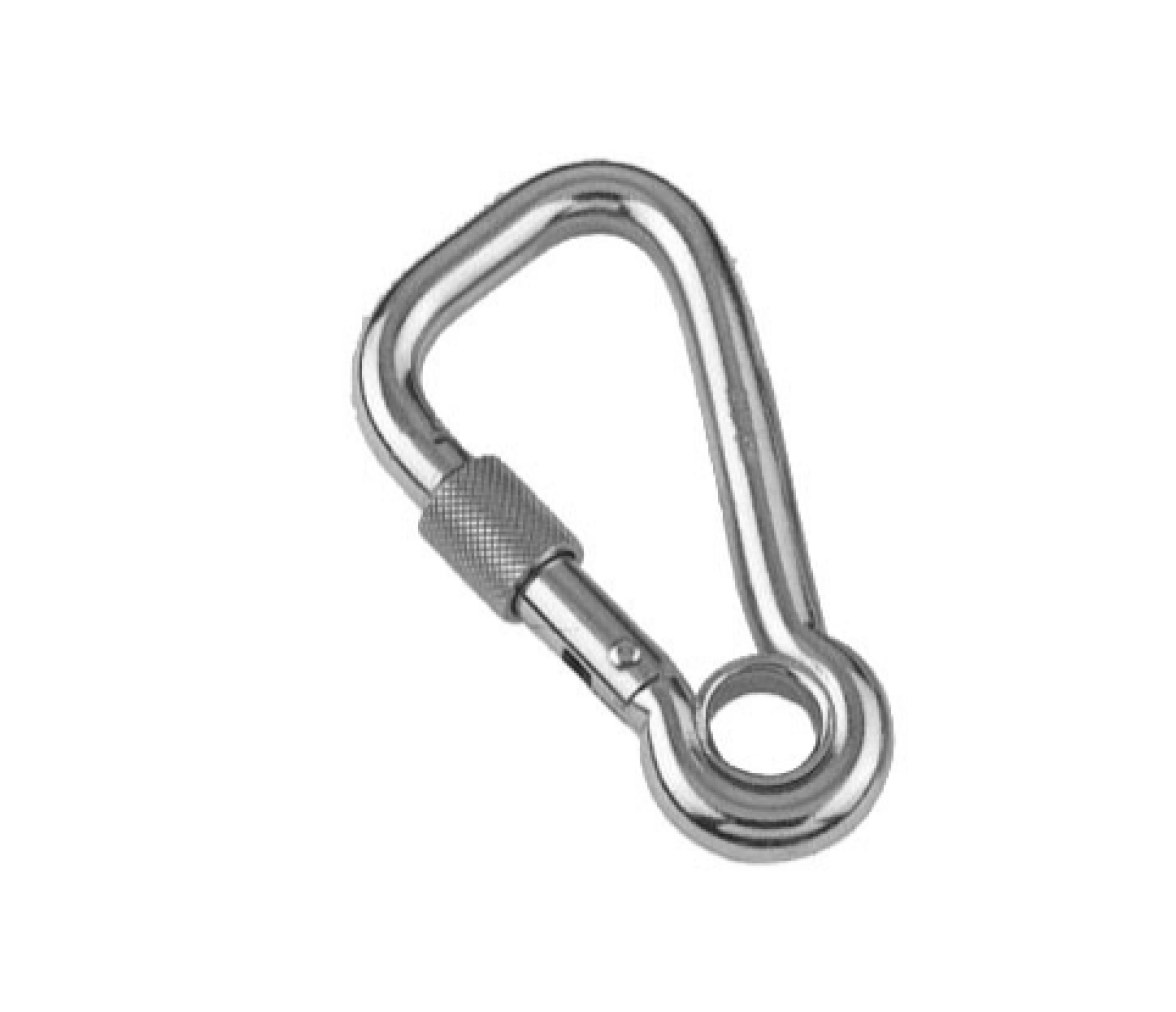 Mosqueton Inox 316 Harness con Cierre y Ojillo Vinox