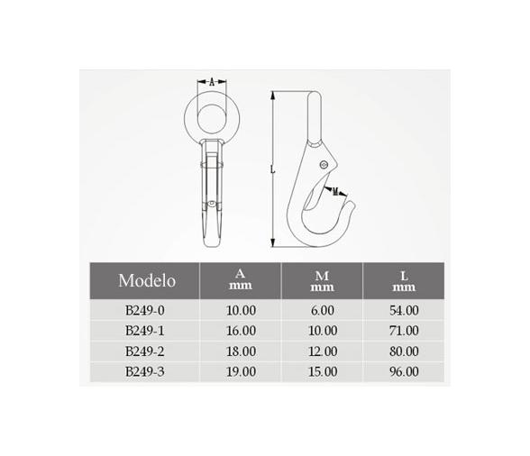 Mosqueton Laton Pulido Gancho con Anilla Vinox
