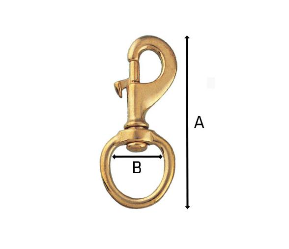 Mosqueton Laton Pulido Giratorio con Anilla Vinox