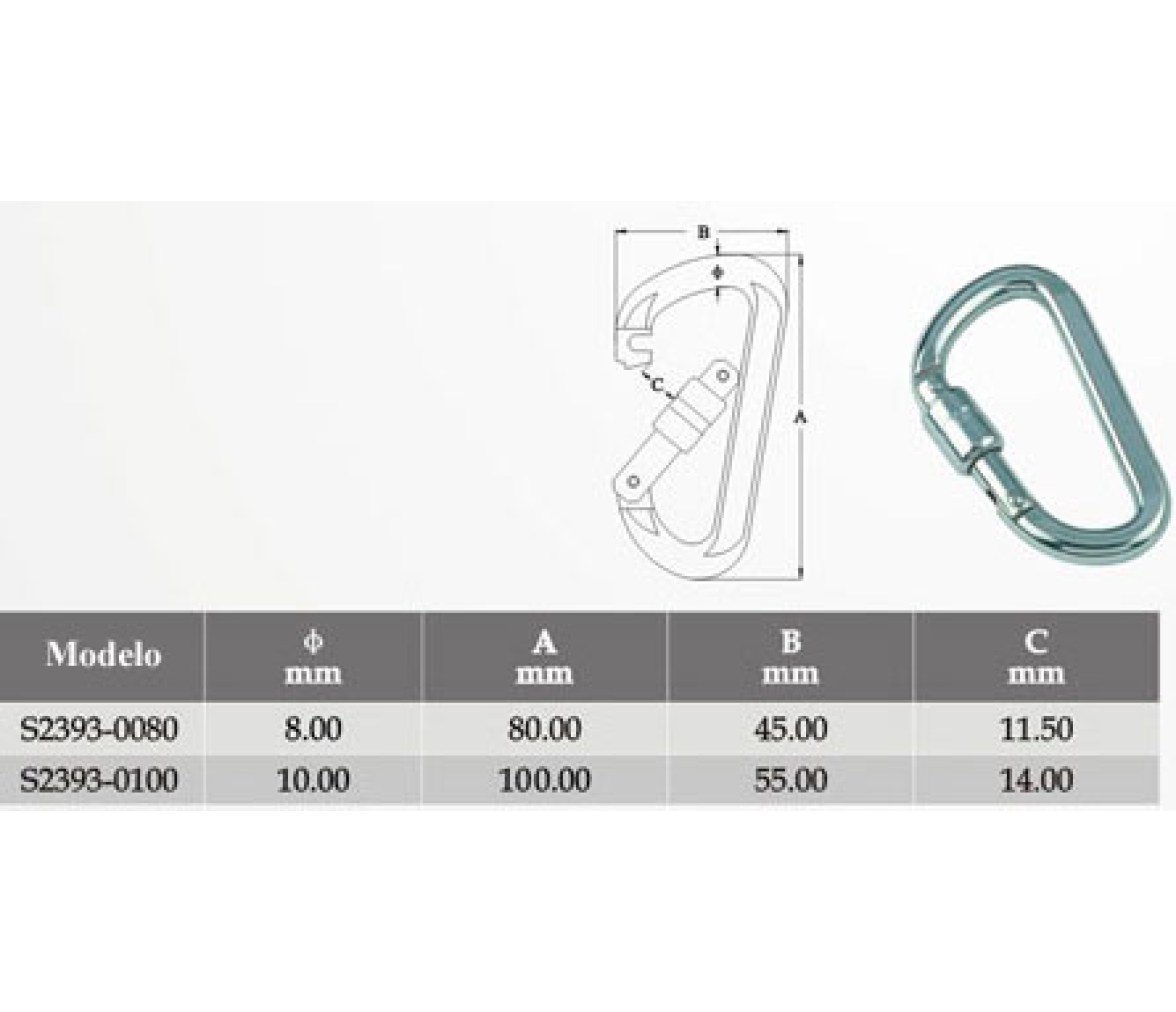 Mosqueton Plano con Cierre Autoblocante Inox 316 Vinox