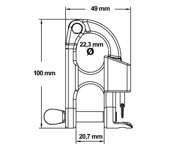 Mosqueton Disparo Rapido Fijo para Ski Inox 100 mm