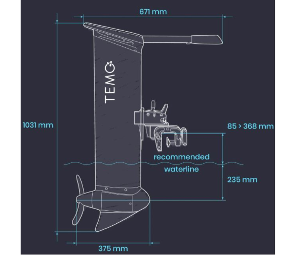 Motor fueraborda eléctrico TEMO·1000 (1100 W)