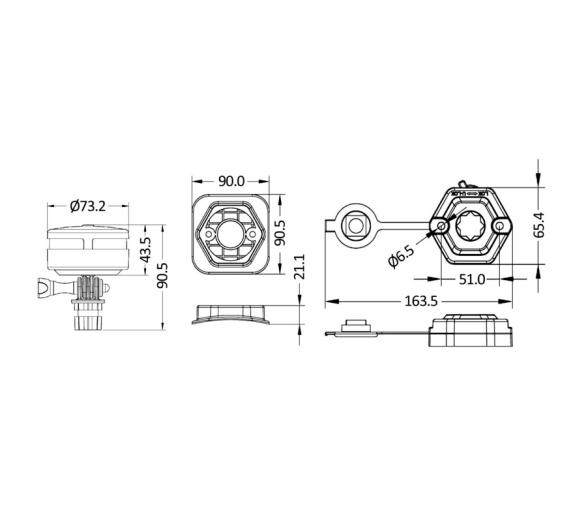 Navilight 1 NM Luz de Navegación Bicolor 360º con 3 Fijaciones
