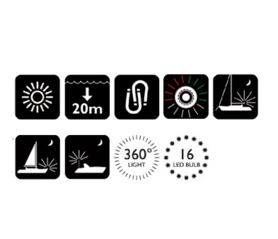 Navisafe Luz Navegacion Navi Light 360 Grados Tricolor