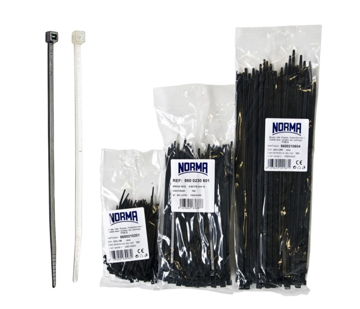 NORMAFIX Bridas de Nylon Negra PA 6.6