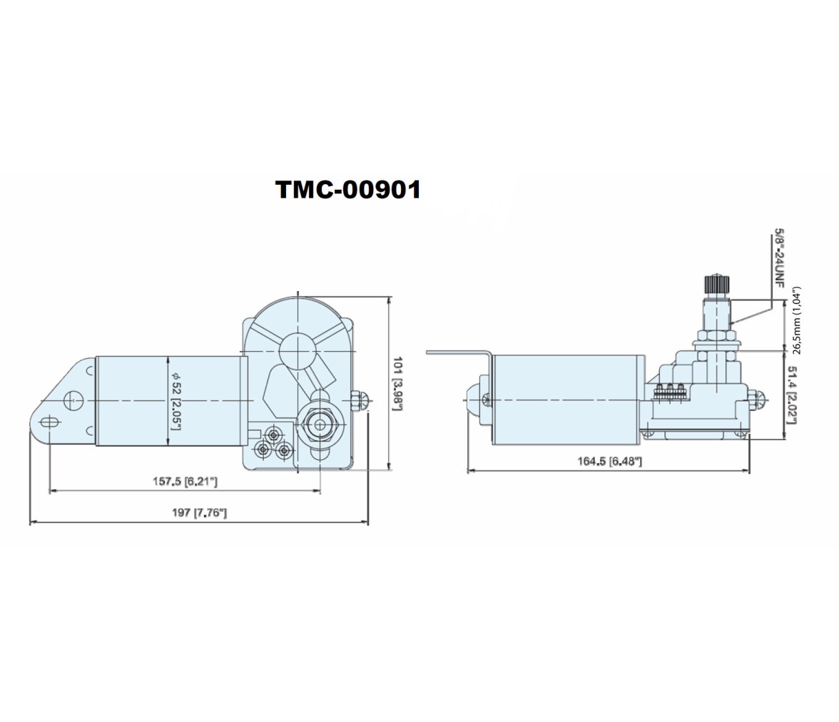 TMC Motor Limpiaparabrisas Eje 25mm