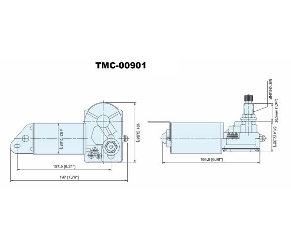 TMC Motor Limpiaparabrisas Eje 25mm