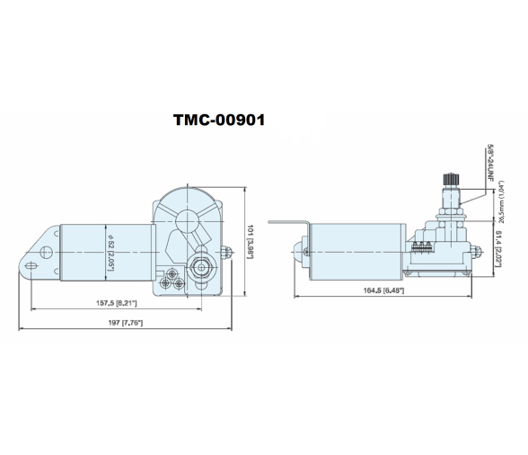 TMC Motor Limpiaparabrisas Eje 25mm