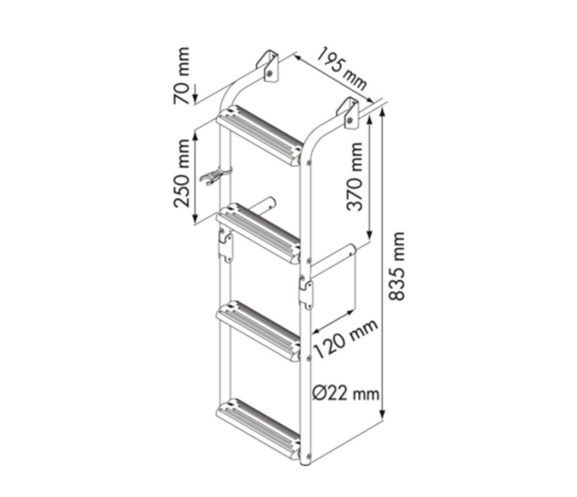 Nueva Rade Escalera Inox Peldaños Estrechos Inclinacion 90 Grados