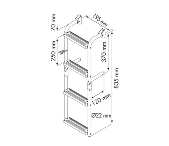 Nueva Rade Escalera Inox Peldaños Estrechos Inclinacion 90 Grados