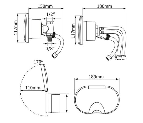 Nuova Rade Caja Doble Ducha-Grifo Agua Fria Blanco