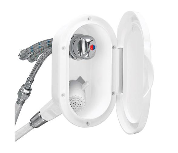 Nuova Rade Caja Doble Grifo Ducha-Mezclador Blanco