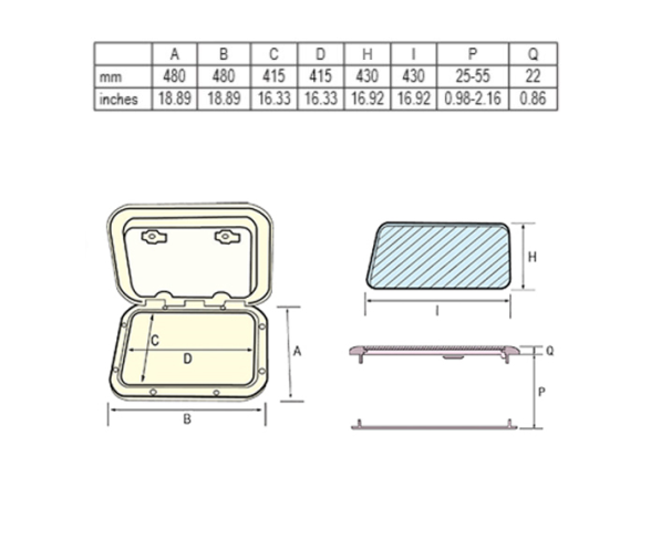 Nuova Rade Escotilla Euro 2 Blanca