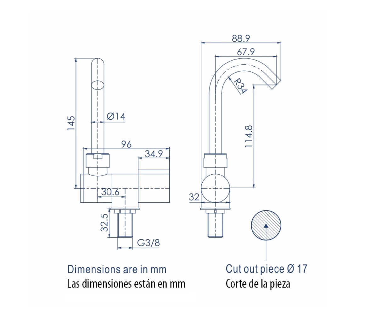 Nuova Rade Grifo Plegable para Agua Fría
