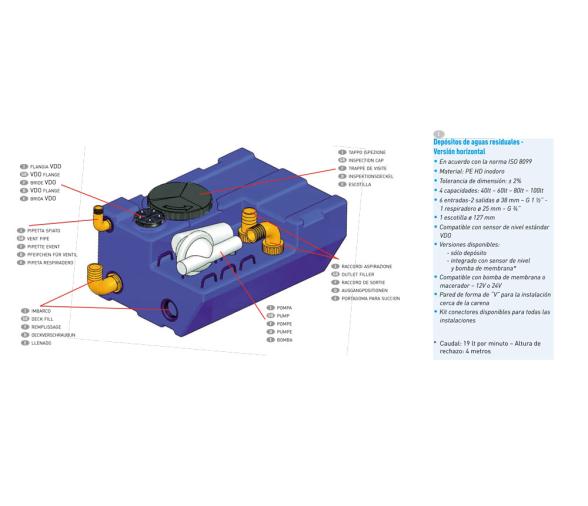 Nuova Rade Kit Deposito Aguas Negras Blizzard 12V