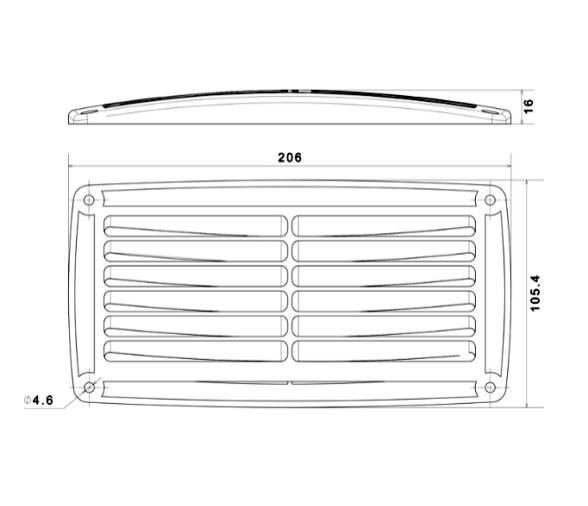 Nuova Rade Rejilla de Ventilacion Rectangular Dividida