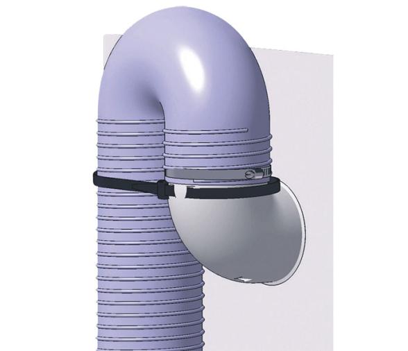 Nuova Rade Soporte acodado para tubo ventilacion y aireacion