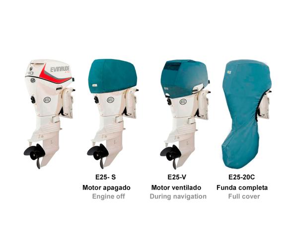 Ocean South Funda Gris/Azul Motores Evinrude 2 Cilindros E-Tec