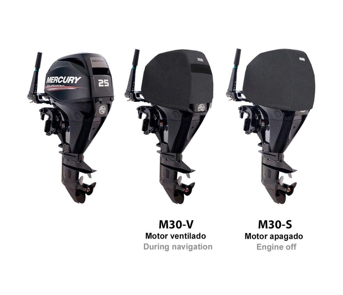 Ocean South Funda Negra Motores Mercury 3 Cilindros 4T 526 cc