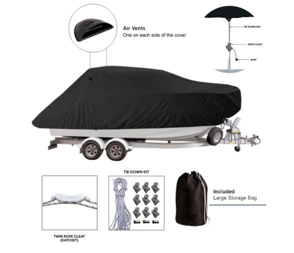 Ocean South Funda para Barco de Piloto/Crucero Negro