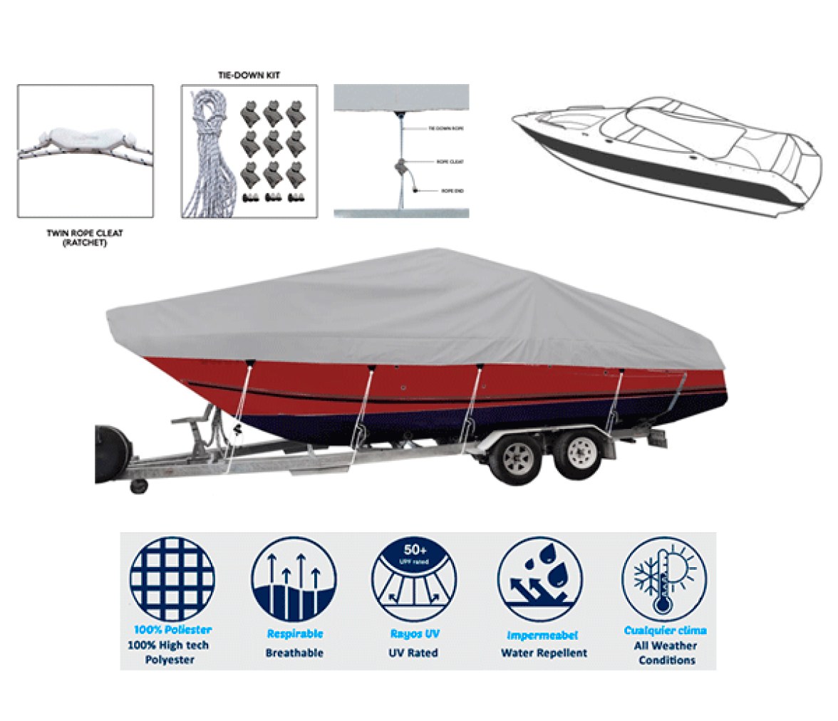 Ocean South Funda para Barco Intraborda XL Bowrider