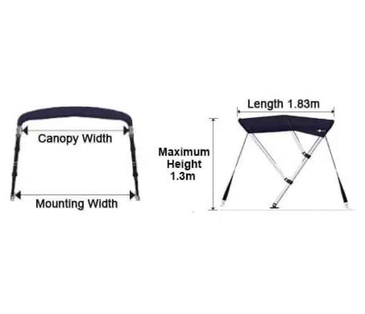 Ocean South Toldo Bimini 3 Arcos Azul Aluminio