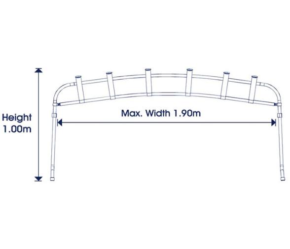 Ocean South Soporte Portacañas para Toldo Bimini