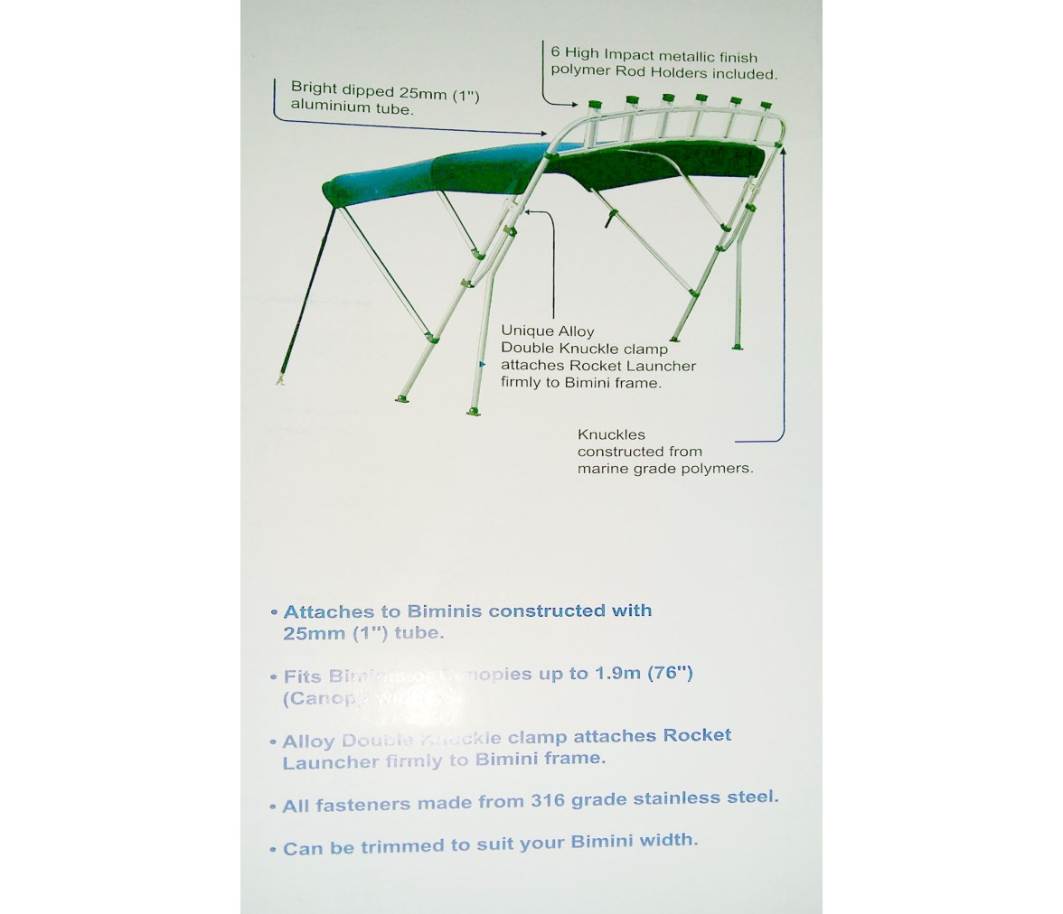 Ocean South Soporte Portacañas para Toldo Bimini