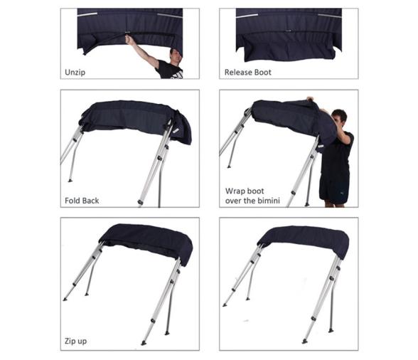 Ocean South Toldo Bimini Whitewater Azul Aluminio