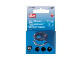 Prym Ojetes con Arandelas Azul Marino/Plateado 14 mm