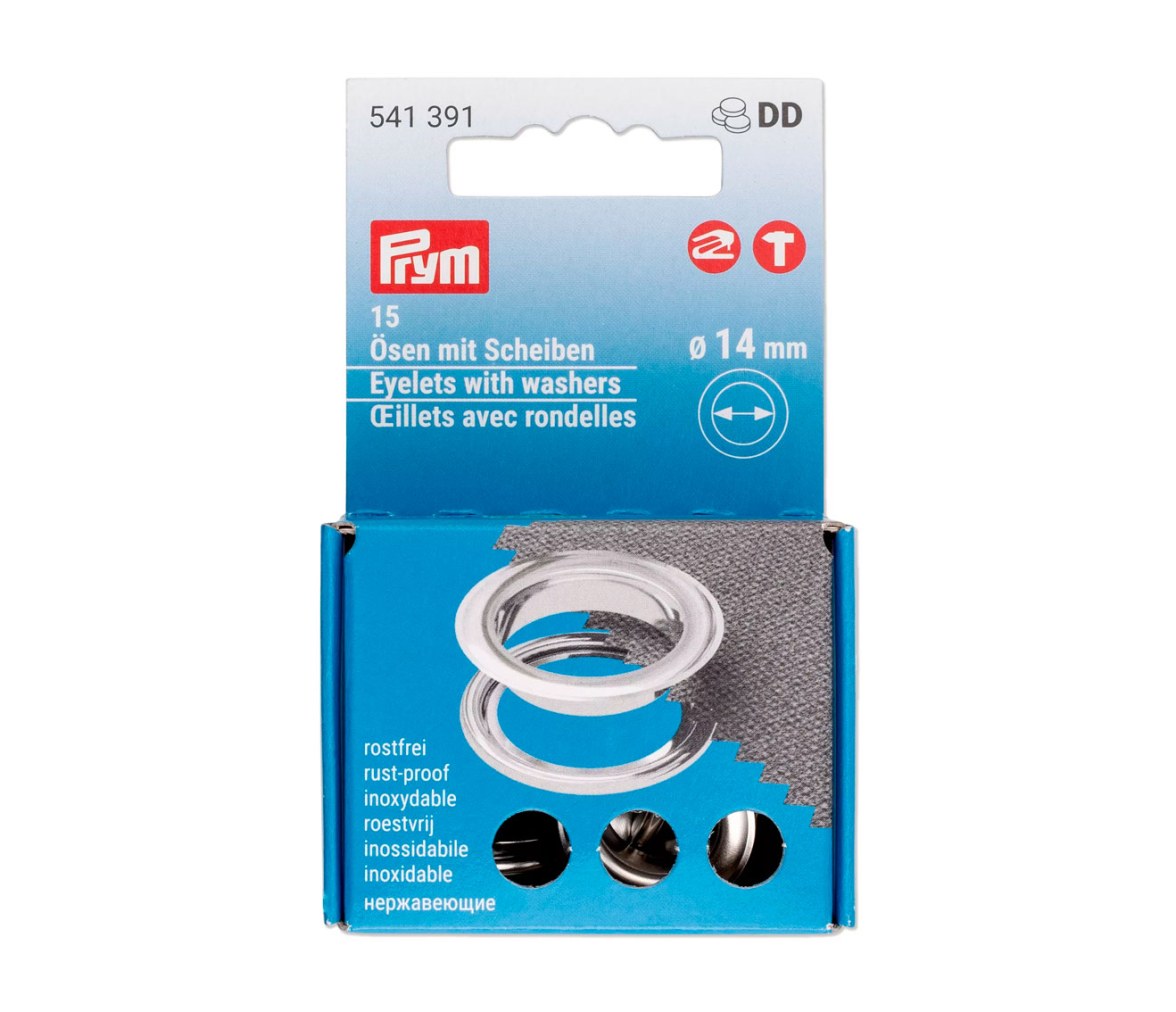 Prym Ojetes con Arandelas Plateadas 14 mm