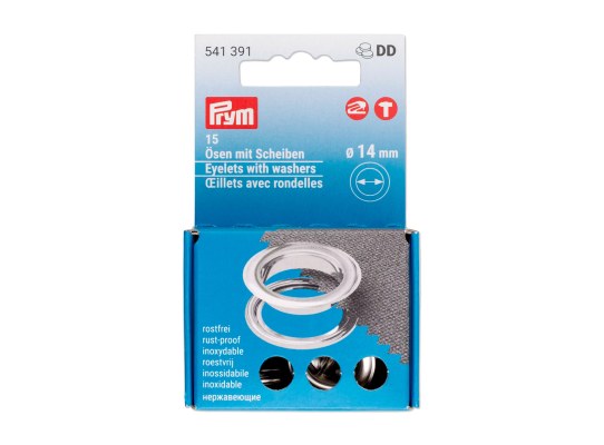 Prym Ojetes con Arandelas Plateadas 14 mm