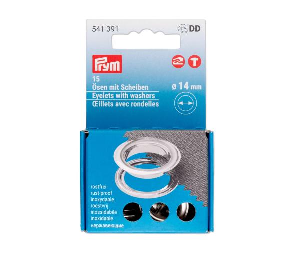 Prym Ojetes con Arandelas Plateadas 14 mm