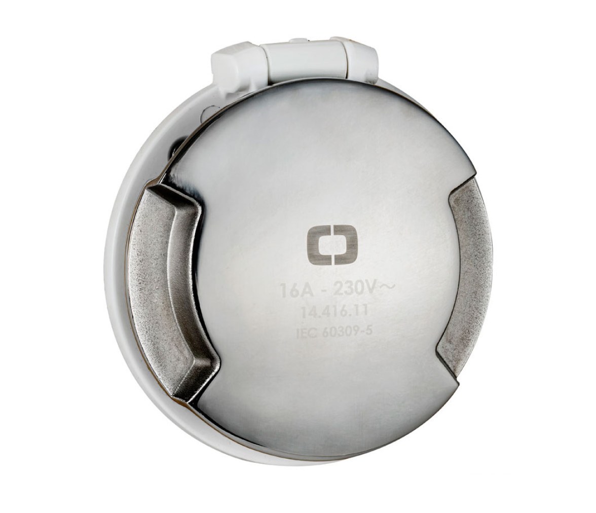 Oscualti Toma de Corriente con Tapa Acero Inoxidable Cruiser 32A