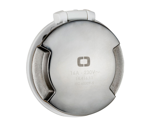 Oscualti Toma de Corriente con Tapa Acero Inoxidable Cruiser 32A