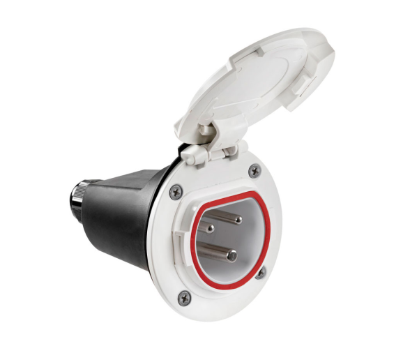 Oscualti Toma de Corriente con Tapa Acero Inoxidable Cruiser 32A