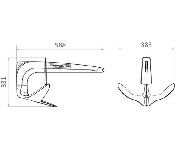 Osculati Ancla Trefoil Acero Inoxidable con Placa Anti-agua